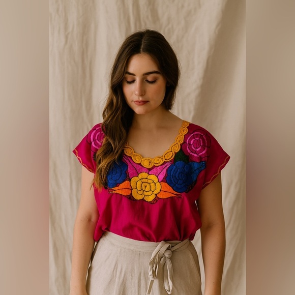 Embroidered Vintage Mexican Shirt - Picture 2 of 7